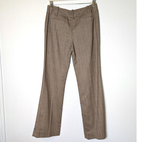 Calvin Klein Women Wool Herringbone Tweed Brown Trouser Pants Size 4 Acadamia - Picture 2 of 11